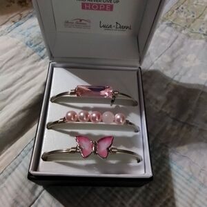 Pink Set of Three Luca & Danni Bracelets.